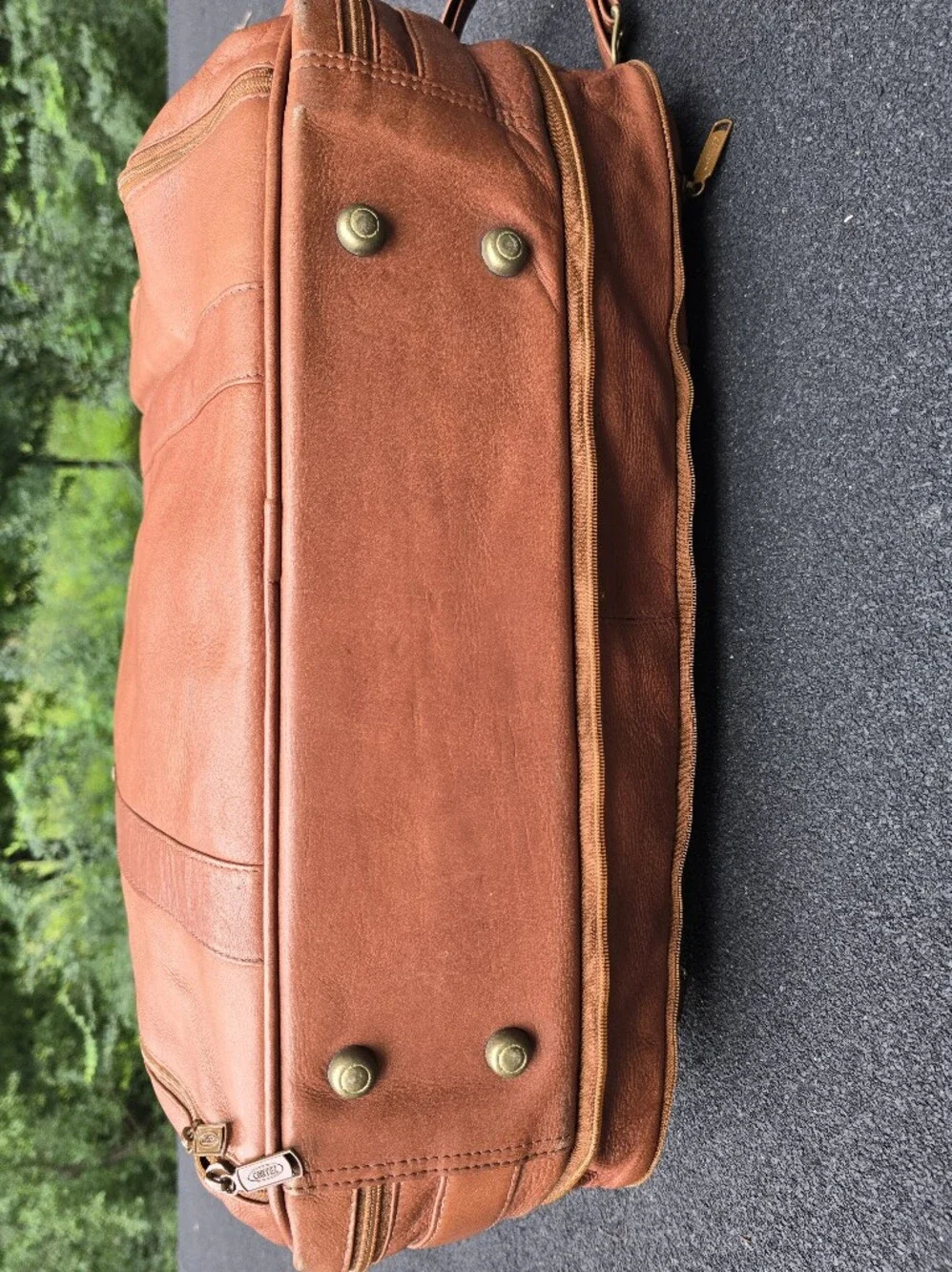 Vintage Leather Duffel Bag Weekender By CORTEZ Made In Colombia Saddle Color